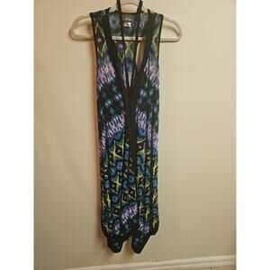 Dots Halter Dress Jagged Hem Size L